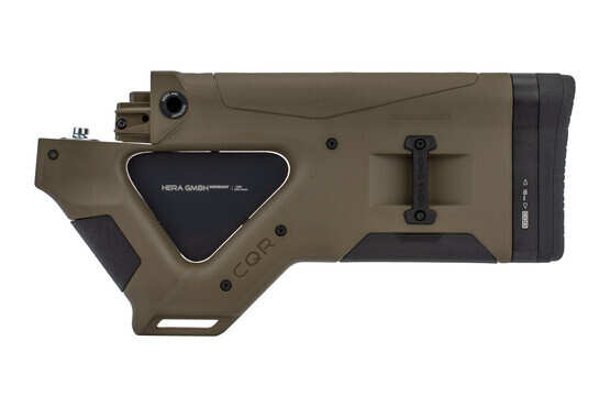 The Hera Arms CQR AK featureless stock Olive Drab Green comes with an aluminum thumbhole insert